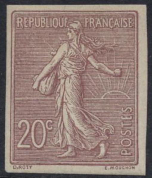 FRANCE SOWER 1903 20c IMPERFORATE VARIETY MINT